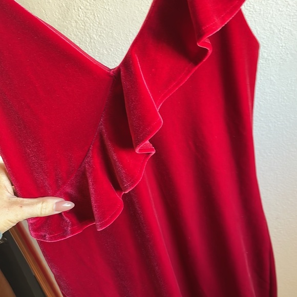 EXPRESS Red Velvet Dress - Picture 4 of 7